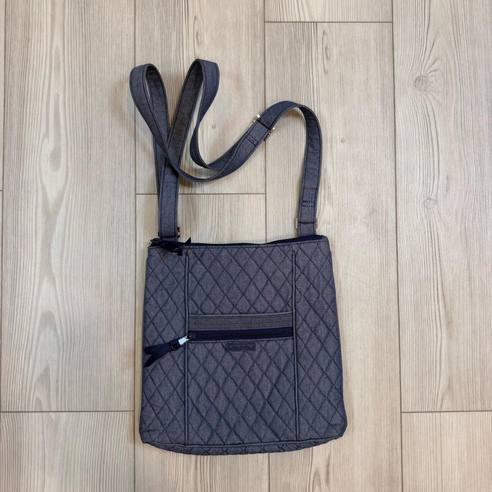 Vera Bradley Blue Quilted Denim Hipster Crossbody Bag Adjustable Strap